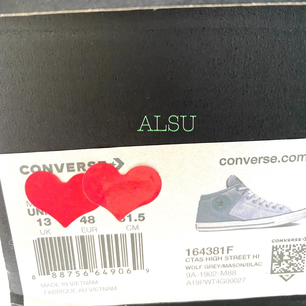 Converse Ctas High Street Wolf Grey Men’s Sneakers Size 64381F - Picture 8 of 8